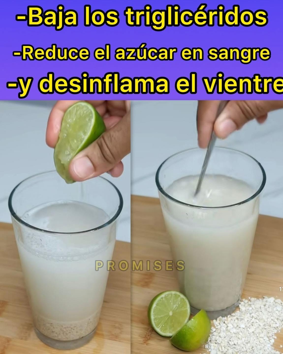 Agua de avena con limón: receta, beneficios y cómo usarla para bajar triglicéridos y desinflamar el vientre