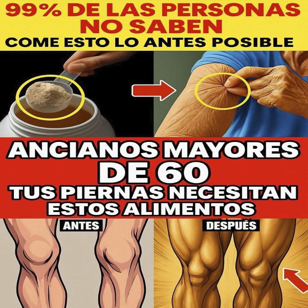 Tres bebidas naturales para fortalecer las piernas en personas mayores