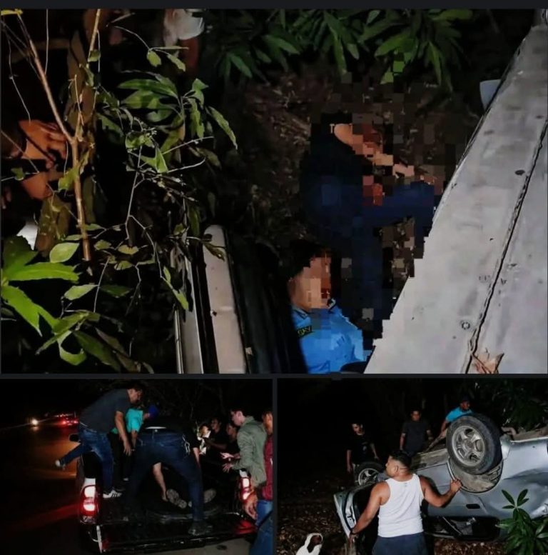 🚨 Patrulla policial cae desde un puente y deja varios heridos