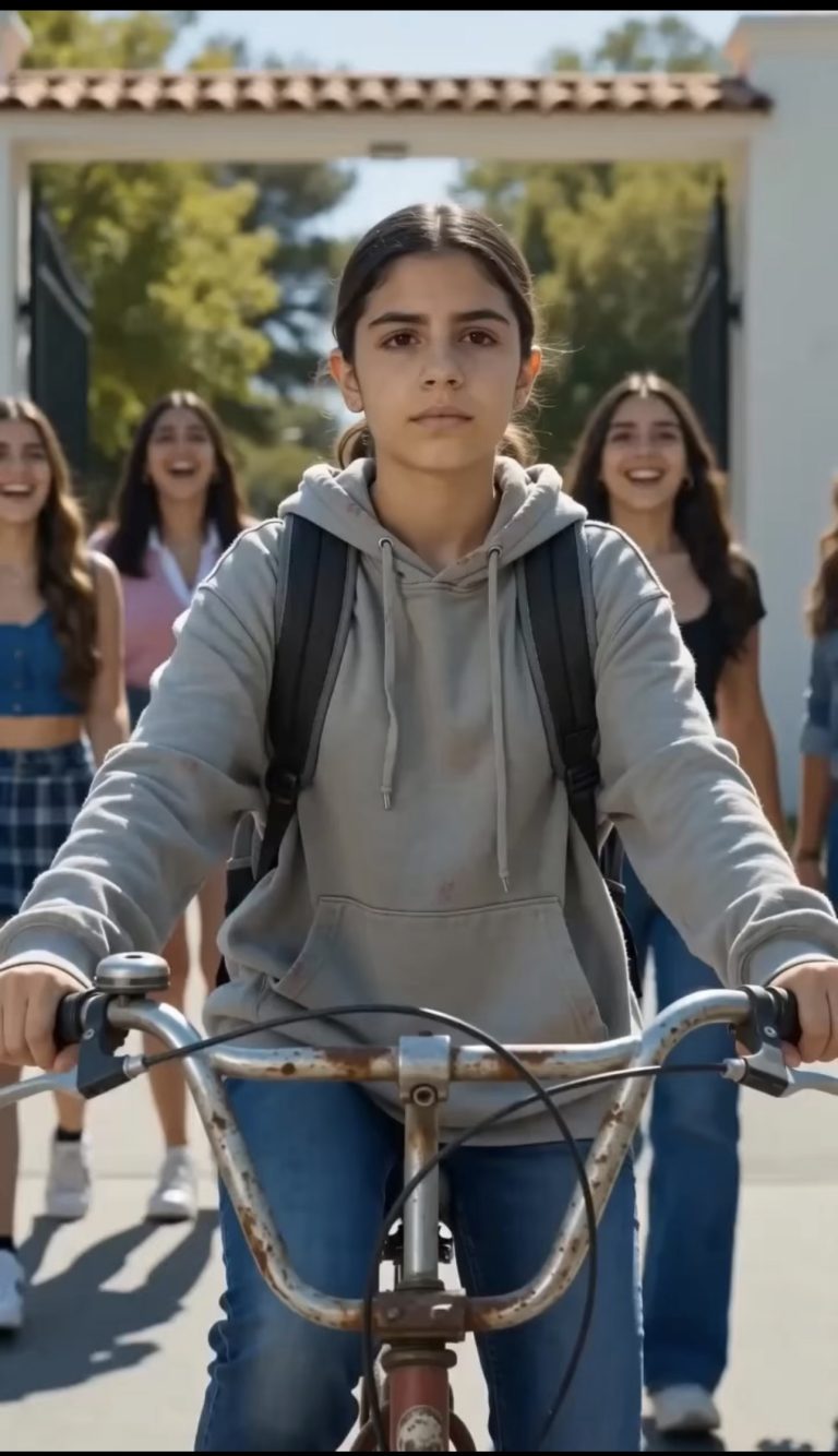 Se burlaron de la chica nueva por llegar en bicicleta… pero al otro día nadie podía creer lo que pasó