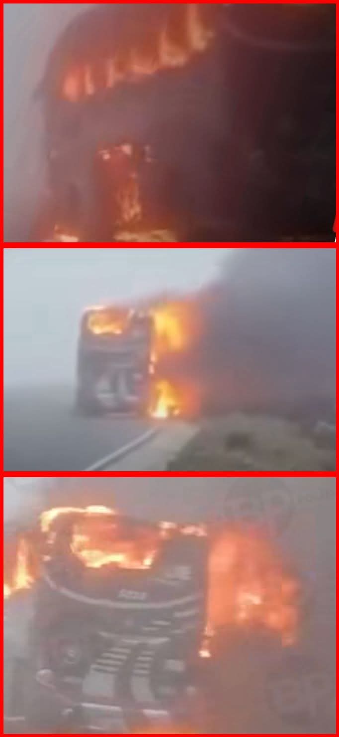Presuntos integrantes del ELN incendiaron bus de servicio público en vía entre Bogotá y Cúcuta