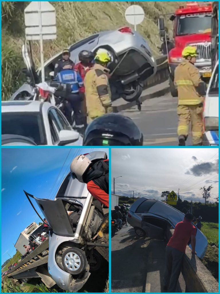 🚨 Aparatoso accidente deja vehículo al borde del puente del río Cauca 😨