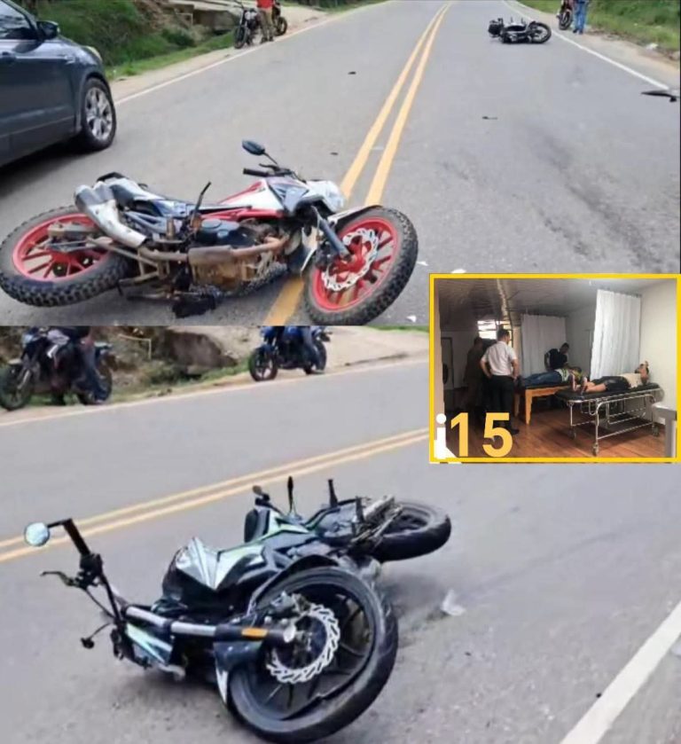 Dos motociclistas resultan heridos tras fuerte choque en la carretera RN-15 en Olancho