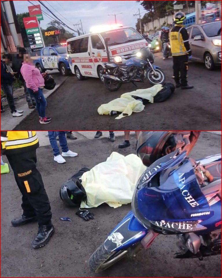 Motociclista fallece en accidente en el kilómetro 25 de Carretera a El Salvador
