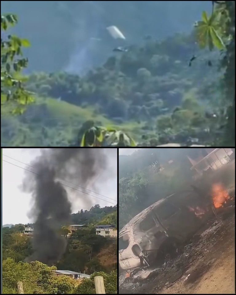 Reportan explosión e incendio de una vivienda en medio de combates en zona rural de Toribío, Cauca